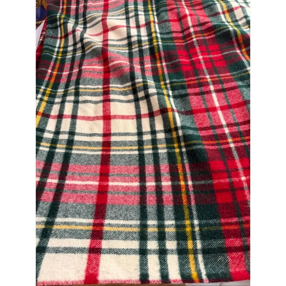 Vintage LL Bean Tartan Wool Blanket Camp Blanket Freeport, Maine USA Made